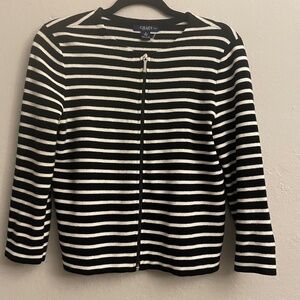 Chaps Ralph Lauren Striped Zip Up Cardigan